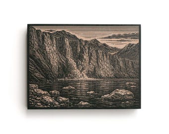 Glacier Bay Alaska Engraved Birch Art Panel | National Park Wood Wall Art, Wilderness Decor, Alaska Travel Gift
