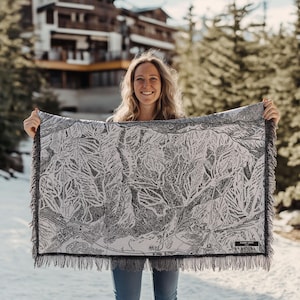 Park City Mountain Utah Ski Track Karte Decke | Kuschelige, weiche Decke ist ein tolles Geschenk für Skifahrer und Snowboardfahrer