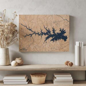 Murray See Südcarolina | Benutzerdefinierte See Karte Wohnkultur, personalisierte See Haus Geschenk, Jahrestag Hochzeitslager Geschenk, gravierte Holz Wandkunst