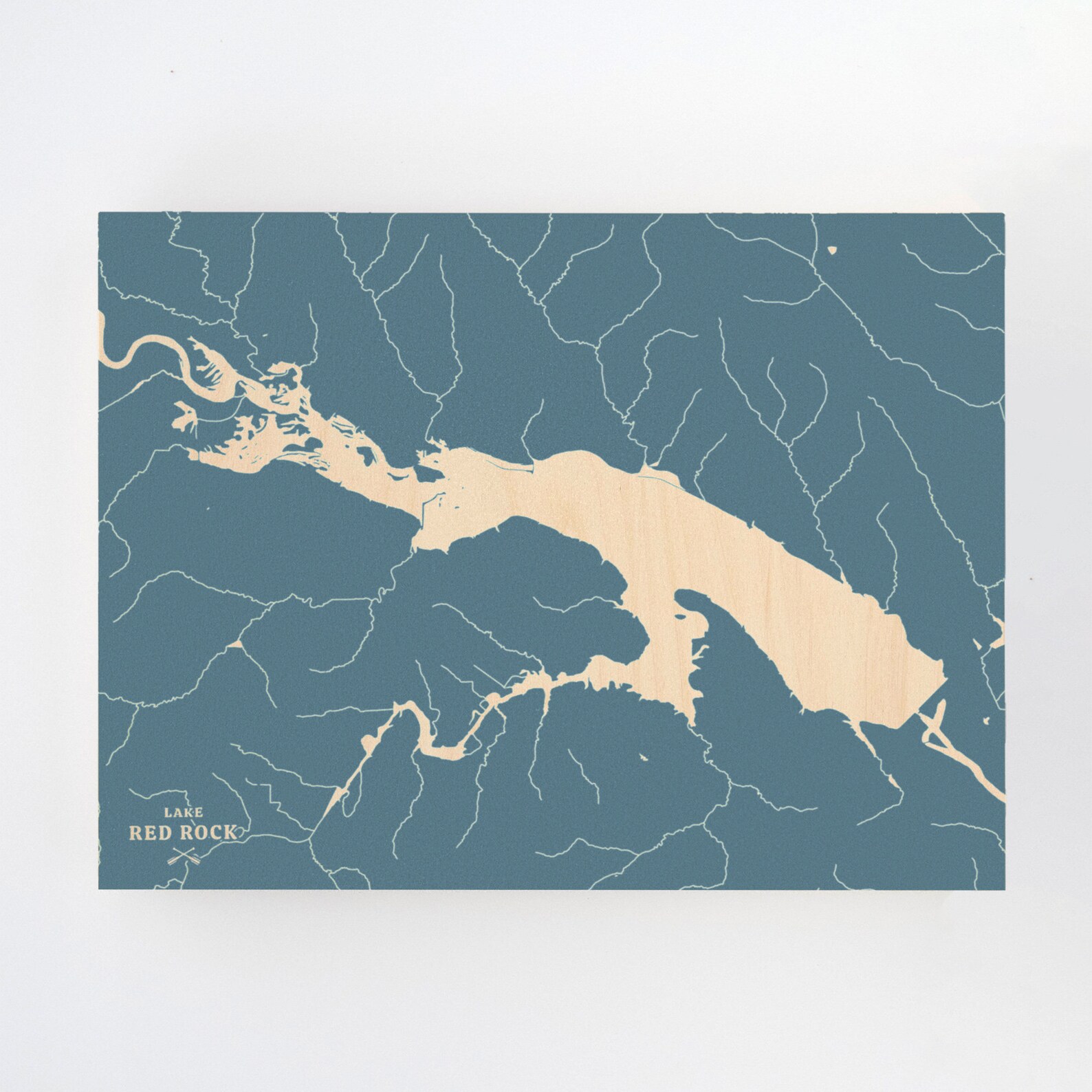 Lake Red Rock Iowa Engraved Wood Wall Art Map Lake House Etsy