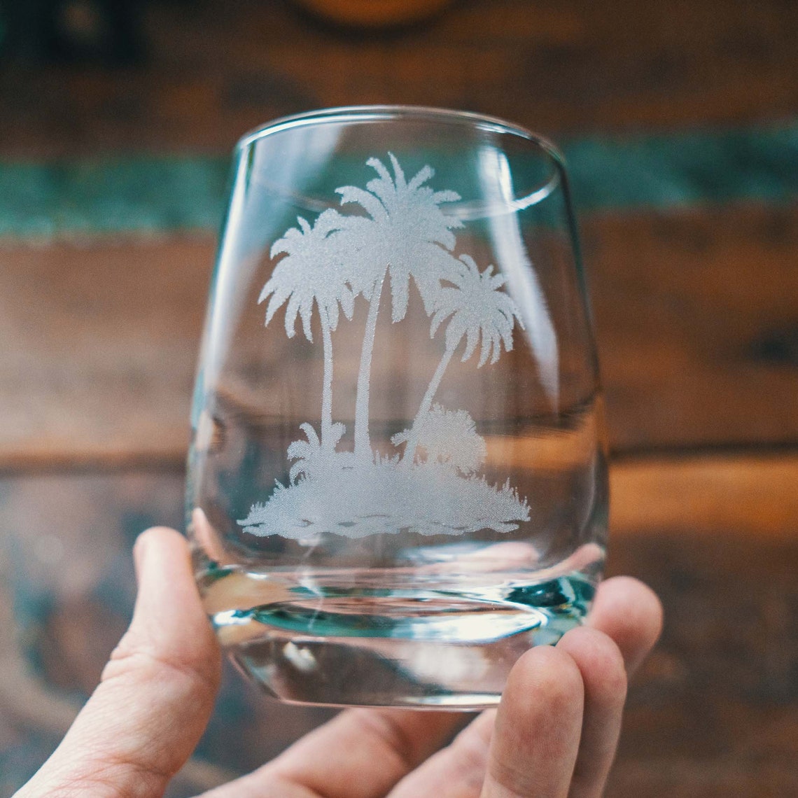 Palm Tree Wine Glasses Personalized Engraved Glassware for Etsy