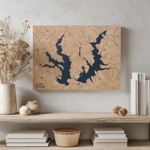 See Tyler Texas | Benutzerdefinierte See Karte Wohnkultur, personalisierte See Haus Geschenk, Jahrestag Hochzeitslager Geschenk, gravierte Holz Wandkunst