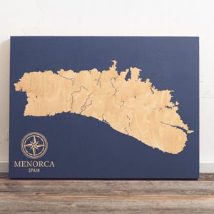 Menorca, Spanien Karte | USt. wird nicht ausgewiesen, da der Verkäufer Kleinunternehmer im Sinne des UStG ist
