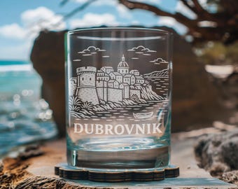 Dubrovnik Croatia Glass | Laser Etched Travel Glassware, Engraved