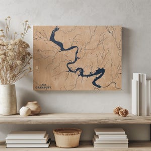 See Granbury Texas | Benutzerdefinierte See Karte Wohnkultur, personalisierte See Haus Geschenk, Jahrestag Hochzeitslager Geschenk, gravierte Holz Wandkunst
