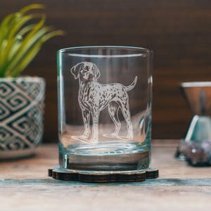 German Shorthaired Pointer Personalizowane szklanki dla psów | Imię psa Personalizowane grawerowane szkło do piwa, whisky, wina i napojów. Prezent dla zwierząt