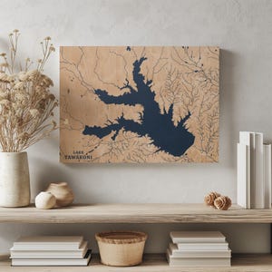 See Tawakoni Texas | Benutzerdefinierte See Karte Wohnkultur, personalisierte See Haus Geschenk, Jahrestag Hochzeitslager Geschenk, gravierte Holz Wandkunst