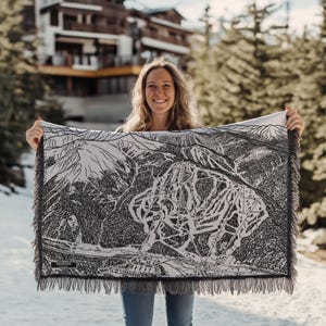 Keystone Mountain Colorado Ski Weg Karte Decke | Kuschelige, weiche Decke ist ein tolles Geschenk für Skifahrer und Snowboardfahrer