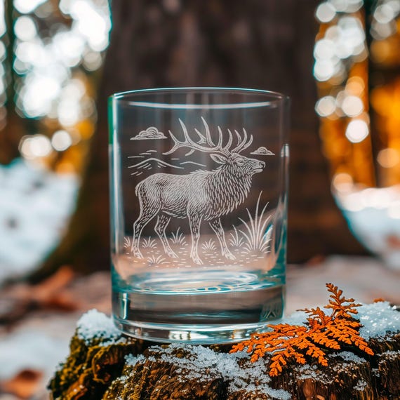 Elchgläser | Gravierte Gläser für Whisky, Wein, Bier und Pintdosen – das perfekte Geschenk für Jäger, Naturliebhaber und Outdoor-Fans