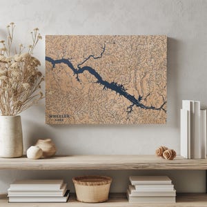 Wheeler Lake Alabama | Benutzerdefinierte See Karte Wohnkultur, personalisierte See Haus Geschenk, Jahrestag Hochzeitslager Geschenk, gravierte Holz Wandkunst