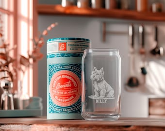 Yorkshire Terrier Customizable Dog Glasses | Your Dog's Name Personalized engraved glassware for beer, whiskey, wine & drinks. Pet gift.