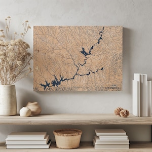 Lake Powell Arizona | Benutzerdefinierte See Karte Wohnkultur, personalisierte See Haus Geschenk, Jahrestag Hochzeitslager Geschenk, gravierte Holz Wandkunst