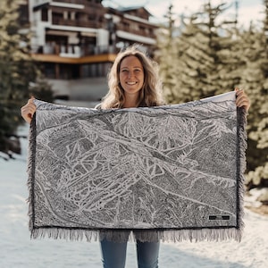 Vail Mountain Colorado Ski Wanderkarte Decke | Kuschelige, weiche Decke ist ein tolles Geschenk für Skifahrer und Snowboardfahrer