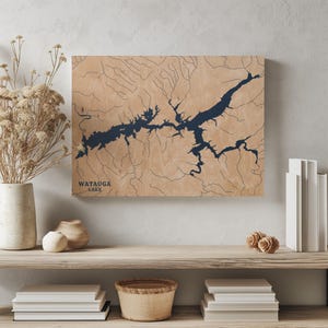 Watauga Lake Tennessee | Benutzerdefinierte See Karte Wohnkultur, personalisierte See Haus Geschenk, Jahrestag Hochzeitslager Geschenk, gravierte Holz Wandkunst