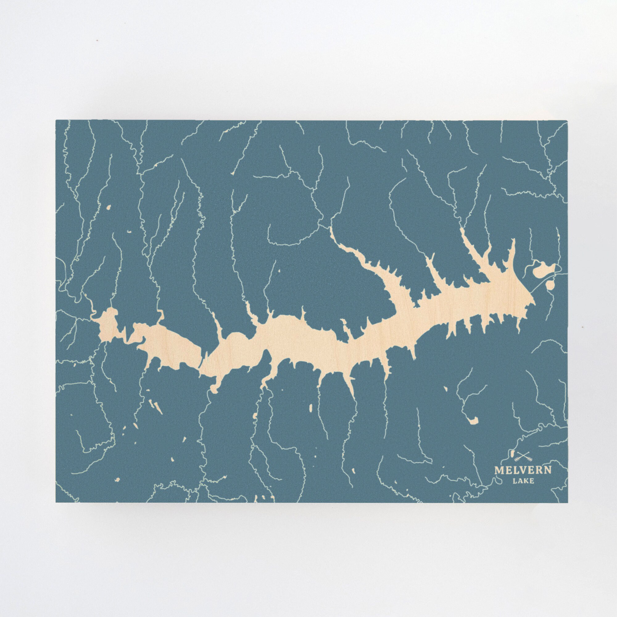 Melvern Lake Kansas Engraved Wood Wall Art Map Lake House Etsy