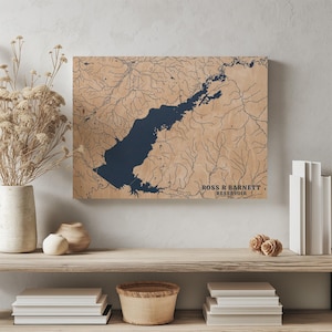 Ross R Barnett Stausee Mississippi | Benutzerdefinierte See Karte Wohnkultur, personalisierte See Haus Geschenk, Hochzeitslager Geschenk, gravierte Holz Wandkunst