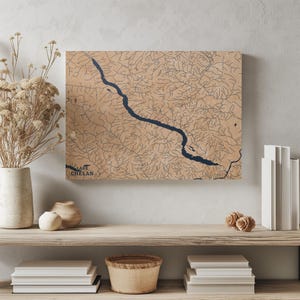 See Chelan Washington | Benutzerdefinierte See Karte Wohnkultur, personalisierte See Haus Geschenk, Jahrestag Hochzeitslager Geschenk, gravierte Holz Wandkunst