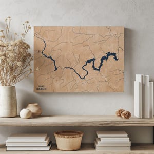 See Rabun Georgien | Benutzerdefinierte See Karte Wohnkultur, personalisierte See Haus Geschenk, Jahrestag Hochzeitslager Geschenk, gravierte Holz Wandkunst
