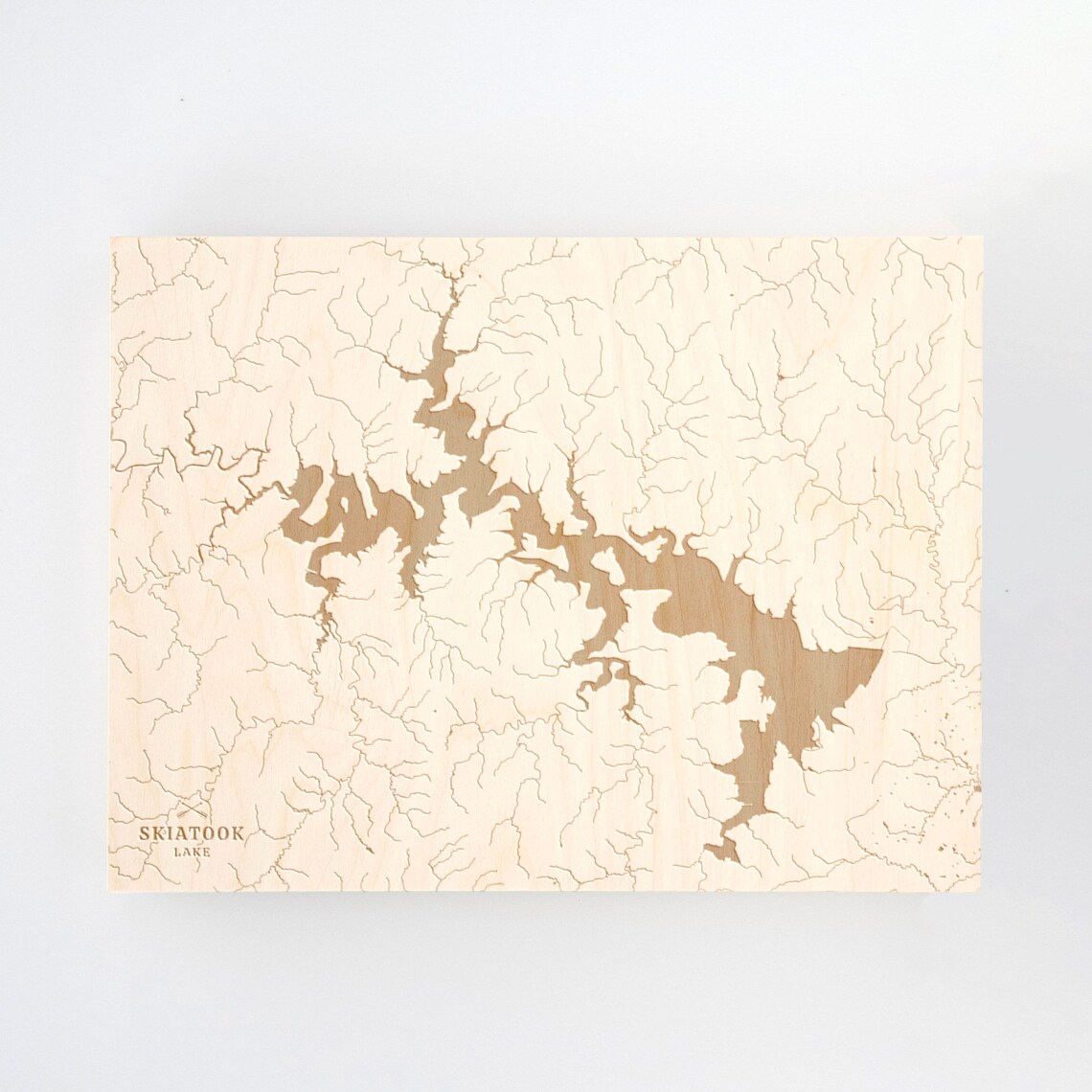 Skiatook Lake Oklahoma Engraved Wood Wall Art Map Lake Etsy