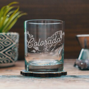 Colorado Desert Engraved Glasses | Personalized landscape etched glassware for beer, whiskey, wine and cocktails. Home decor & gift.