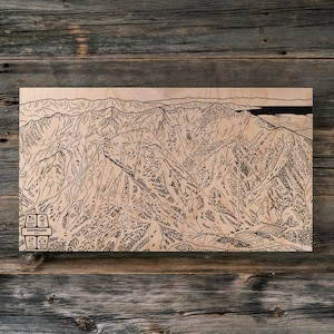 Snowbasin Utah Ski Track Karte | Gravierte Holz Wand Kunst, Winter Sport Cabin Dekor, Snowboard Berg Weg Poster, personalisierte Geschenk für die Familie