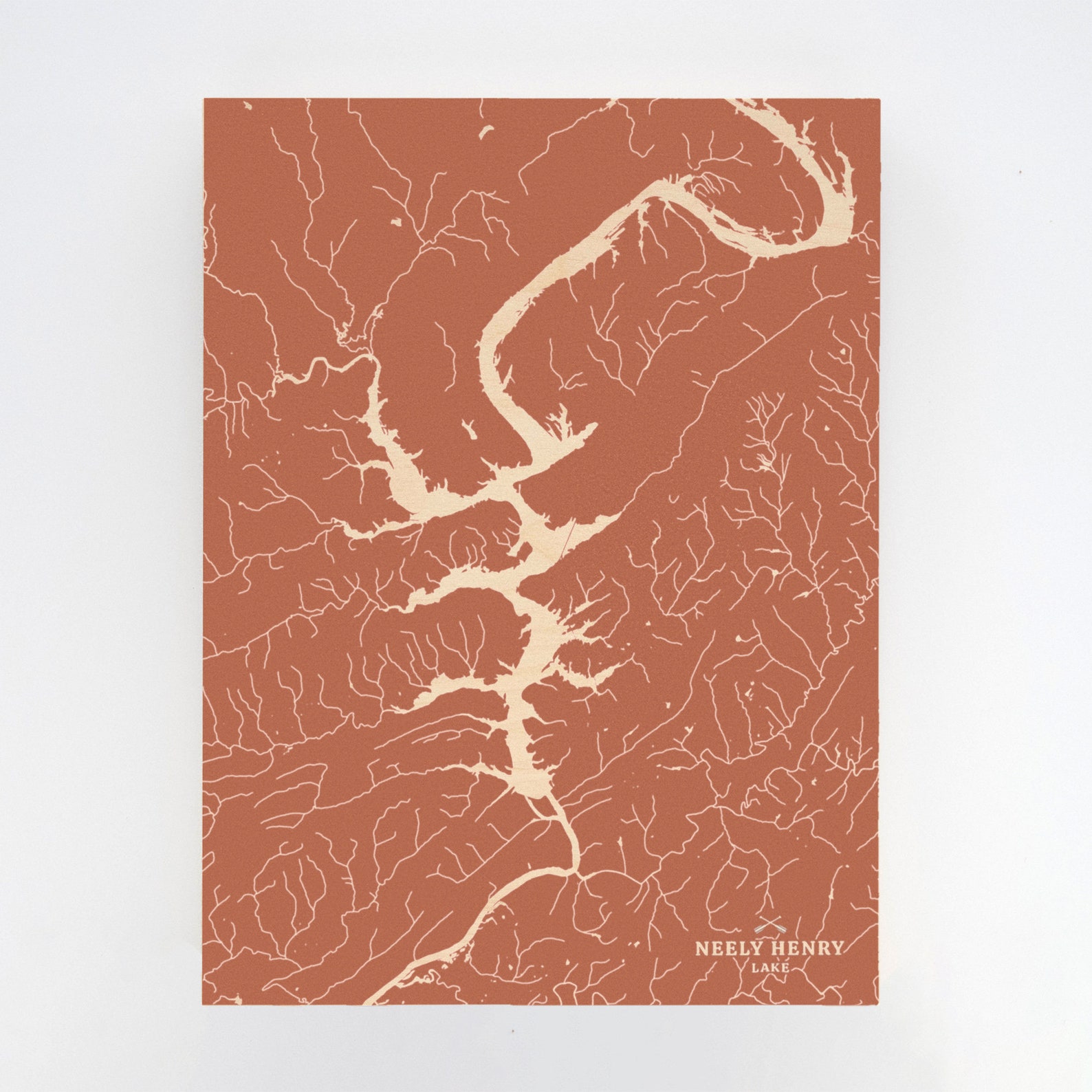 Neely Henry Lake Alabama Laser Engraved Wood Wall Art Map Etsy