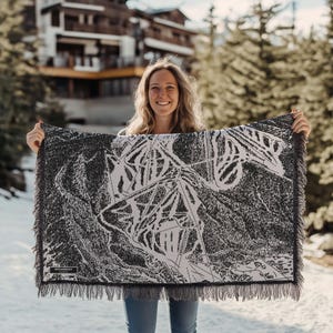 Steamboat Mountain Colorado Ski Trial Decke | Kuschelige, weiche Decke ist ein tolles Geschenk für Skifahrer und Snowboardfahrer