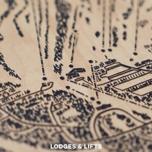Lake Louise Alberta Canada Ski Trail Map | Engraved Wood Wall Art, Winter Cabin Decor, Snowboard Mountain Trail Poster, Personal Family Gift image 6