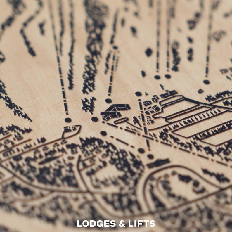 Lake Louise Alberta Canada Ski Trail Map | Engraved Wood Wall Art, Winter Cabin Decor, Snowboard Mountain Trail Poster, Personal Family Gift image 6