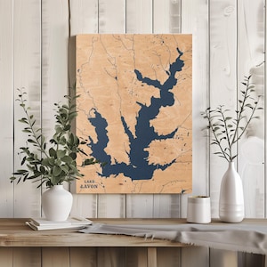 See Lavon Texas | Benutzerdefinierte See Karte Wohnkultur, personalisierte See Haus Geschenk, Jahrestag Hochzeitslager Geschenk, gravierte Holz Wandkunst