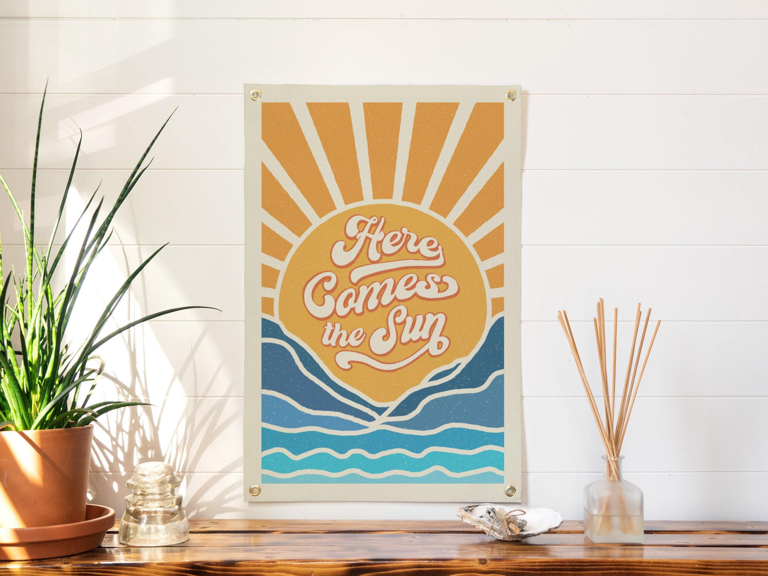 Here Comes the Sun Felt Poster Banner | the Beatles Inspired Wall