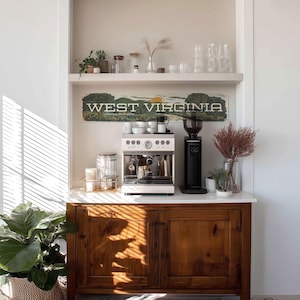 West Virginia Felt Banner | Vintage-Inspired State Pennant, Appalachian Country Wall Decor, Mountain State Home Accent, Made in USA Gift