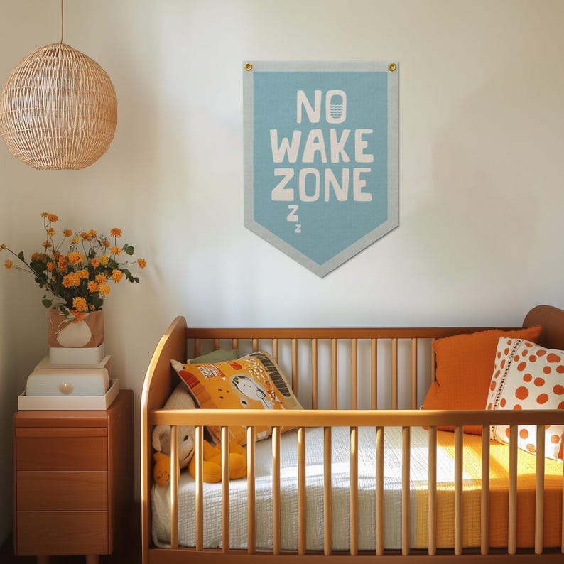 No Wake Zone Felt Camp Flag | Nautical Vintage Style Banner Flag, Kids ...