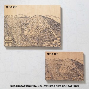 Lake Louise Alberta Canada Ski Trail Map | Engraved Wood Wall Art, Winter Cabin Decor, Snowboard Mountain Trail Poster, Personal Family Gift image 3