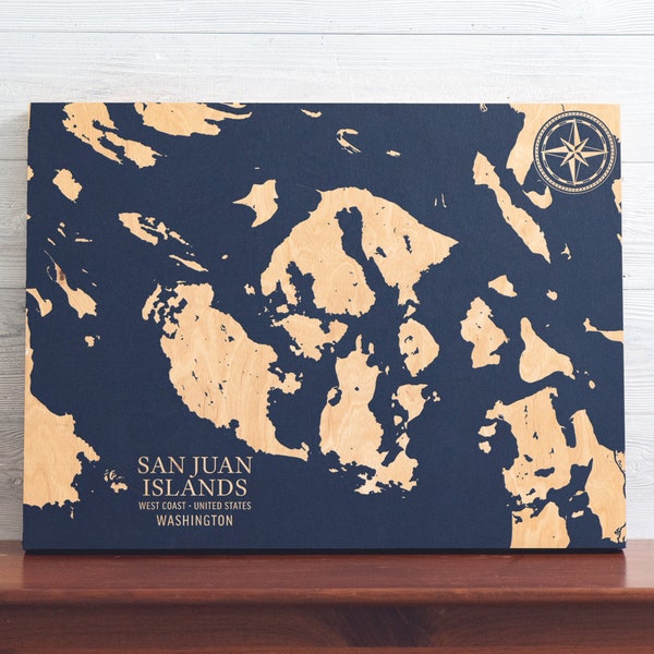 Nautical Map San Juan Islands Etsy