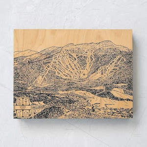 Stowe Vermont Ski Trail Karte | Gravierte Holz Wand Kunst, Winter Sport Cabin Dekor, Snowboard Berg Weg Poster, personalisierte Geschenk für die Familie