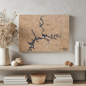 Nolin Lake Kentucky | Benutzerdefinierte See Karte Wohnkultur, personalisierte See Haus Geschenk, Jahrestag Hochzeitslager Geschenk, gravierte Holz Wandkunst