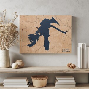 Dillon Stausee Colorado | Benutzerdefinierte See Karte Wohnkultur, personalisierte See Haus Geschenk, Jahrestag Hochzeitslager Geschenk, gravierte Holz Wandkunst