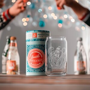 Kraken Glasses | Laser Etched Nautical Barware, Engraved Gift for Ocean Lovers & Maritime Home Decor image 4
