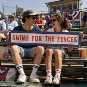 Swing For The Fences Filzschild Banner | Vintage Baseball Banner, Inspirational Kinderzimmer Dekor, Sportfan Wand Kunst Druck. Spieler Trainer Geschenk