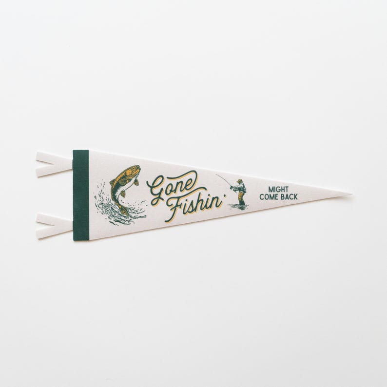 Benoit’s Design Co. Gone Fishin' Felt Pennant - Thumbnail 4