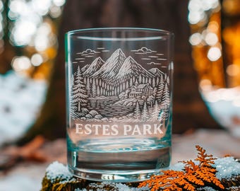 Estes Park Colorado Glass | Laser Etched Mountain Glassware