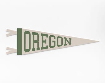 Oregon Felt Pennant | Varsity State Banner, Vintage Collegiate Wall Flag, State Pride Decor
