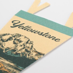 Yellowstone National Park Felt Pennant | Vintage Bison & Mountains Camp Flag, National Park Wall Decor, Adventure Home Accent image 6