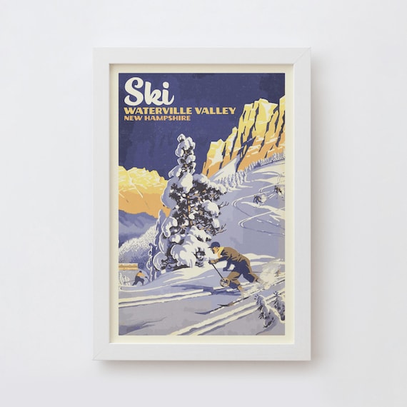 Waterville Valley New Hampshire Art Print | Vintage Style Ski