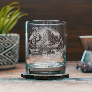 Lone Ranger Scene Glasses | Personalized etched glassware for beer, whiskey, wine & cocktails. Western Desert Scene, Southwestern Decor.