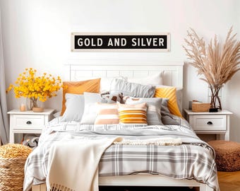 Gold And Silver Felt Sign Banner | Vintage style Montana State Motto Banner, Inspirational Decor, American Wall Art Gift