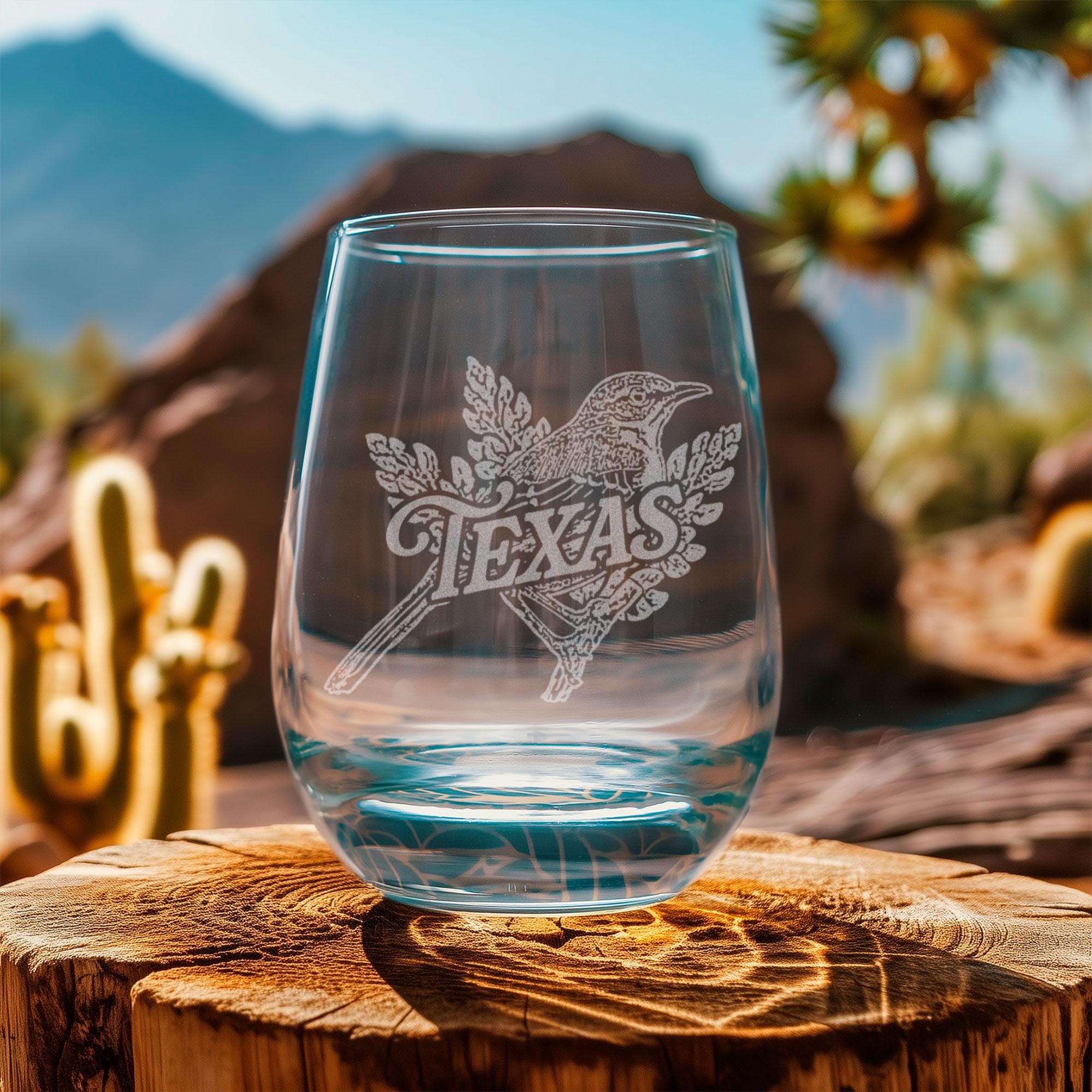 テキサス州の鳥のグラス | パーソナライズされたウイスキー
