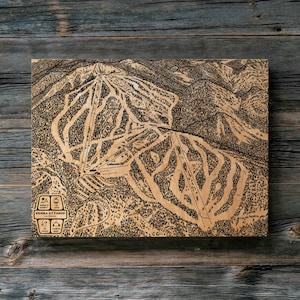 SIEierau bei Tahoe, Kalifornien Skispur Karte | Gravierte Holz Wand Kunst, Winter Cabin Dekor, Snowboard Berg Poster, personalisierte Geschenk für die Familie