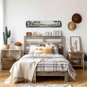 Louisiana Filz Girlande | Vintage-inspirierte Zustands-Wand-Dekor, Bayou-Landschafts-Wimpel, Südlicher Hausakzent, Louisiana-Geschenk, hergestellt in den USA Bild 5